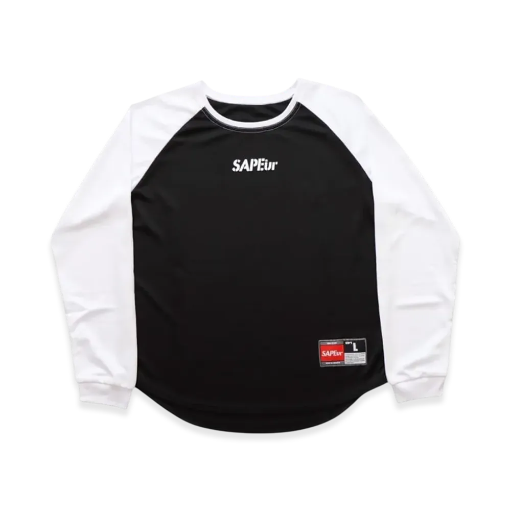 SAPEur Kid's Basic Raglan Sleeve L/S Tee "Black/White"