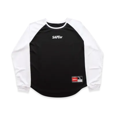 SAPEur Kid's Basic Raglan Sleeve L/S Tee "Black/White"