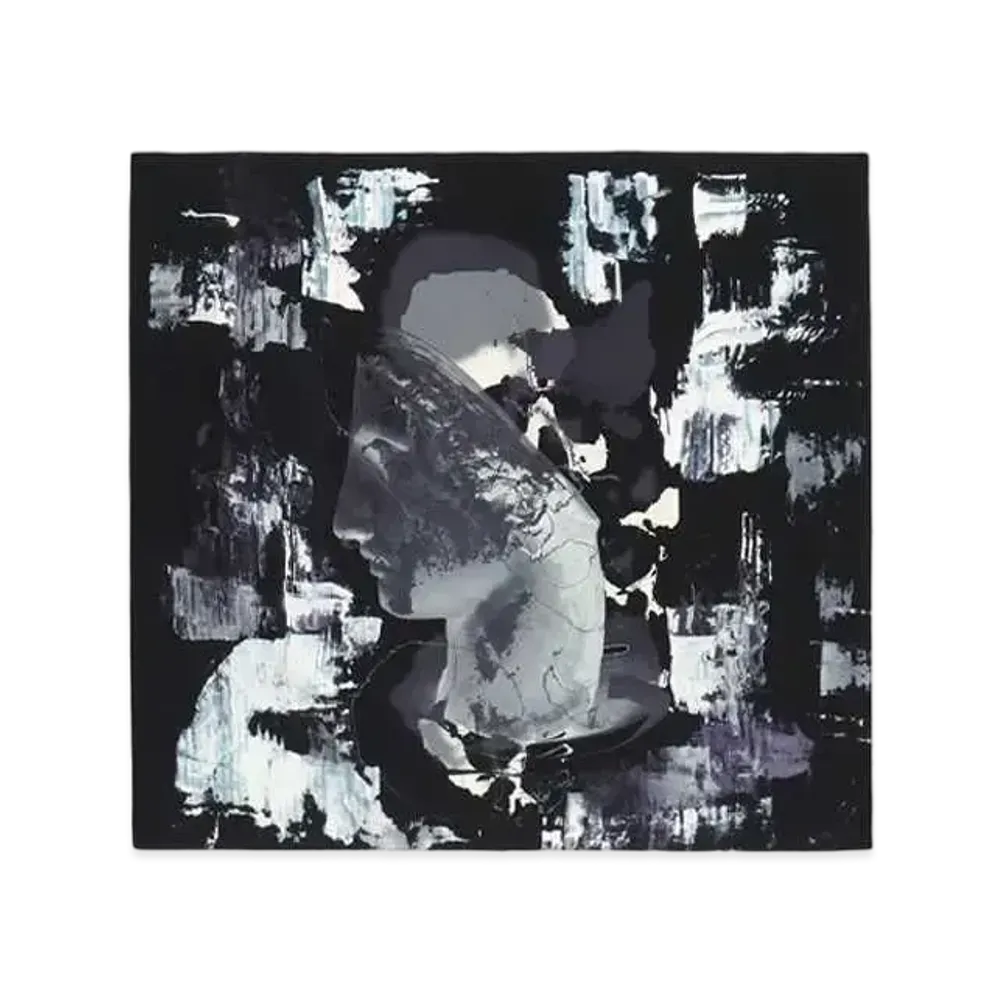 Yohji Yamamoto S Homeros Print Scarf "Black"