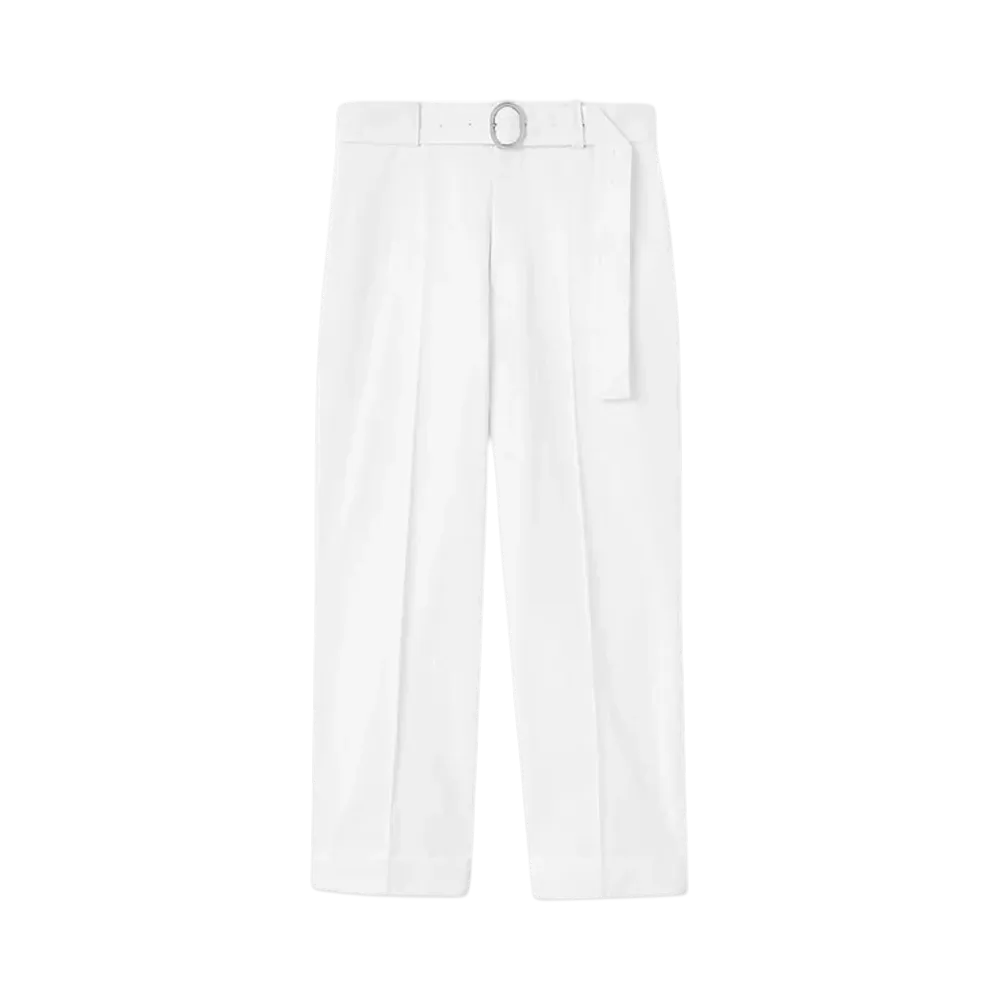 Jil Sander Men's Belted Trousers "Optic White"