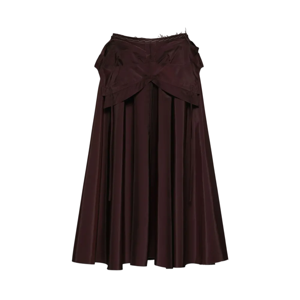 Maison Margiela Women's Taffeta Midi Skirt "Bordeaux"