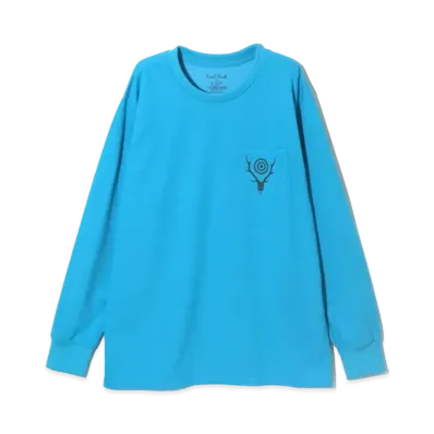 SOUTH2 WEST8 L/S Round Pocket Tee "Blue"