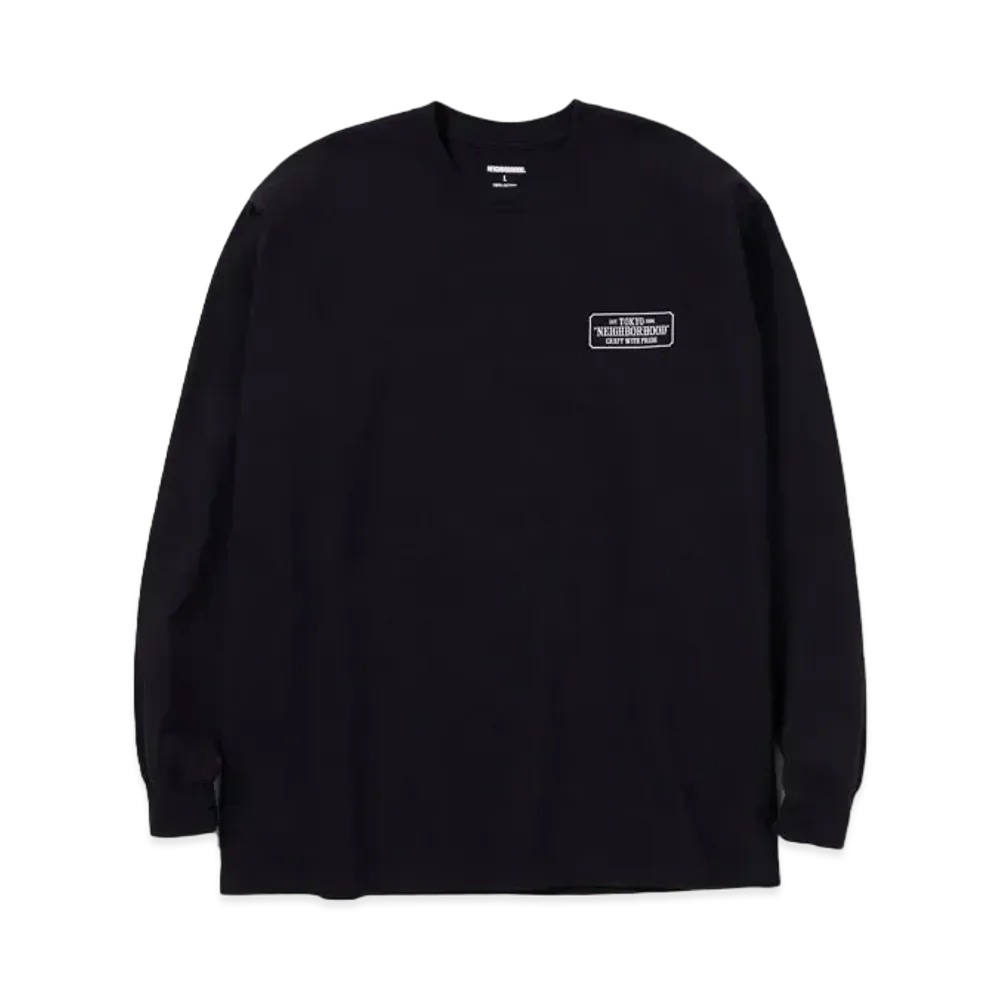 NEIGHBORHOOD BAR & SHIELD / C-TEE . LS "Black"