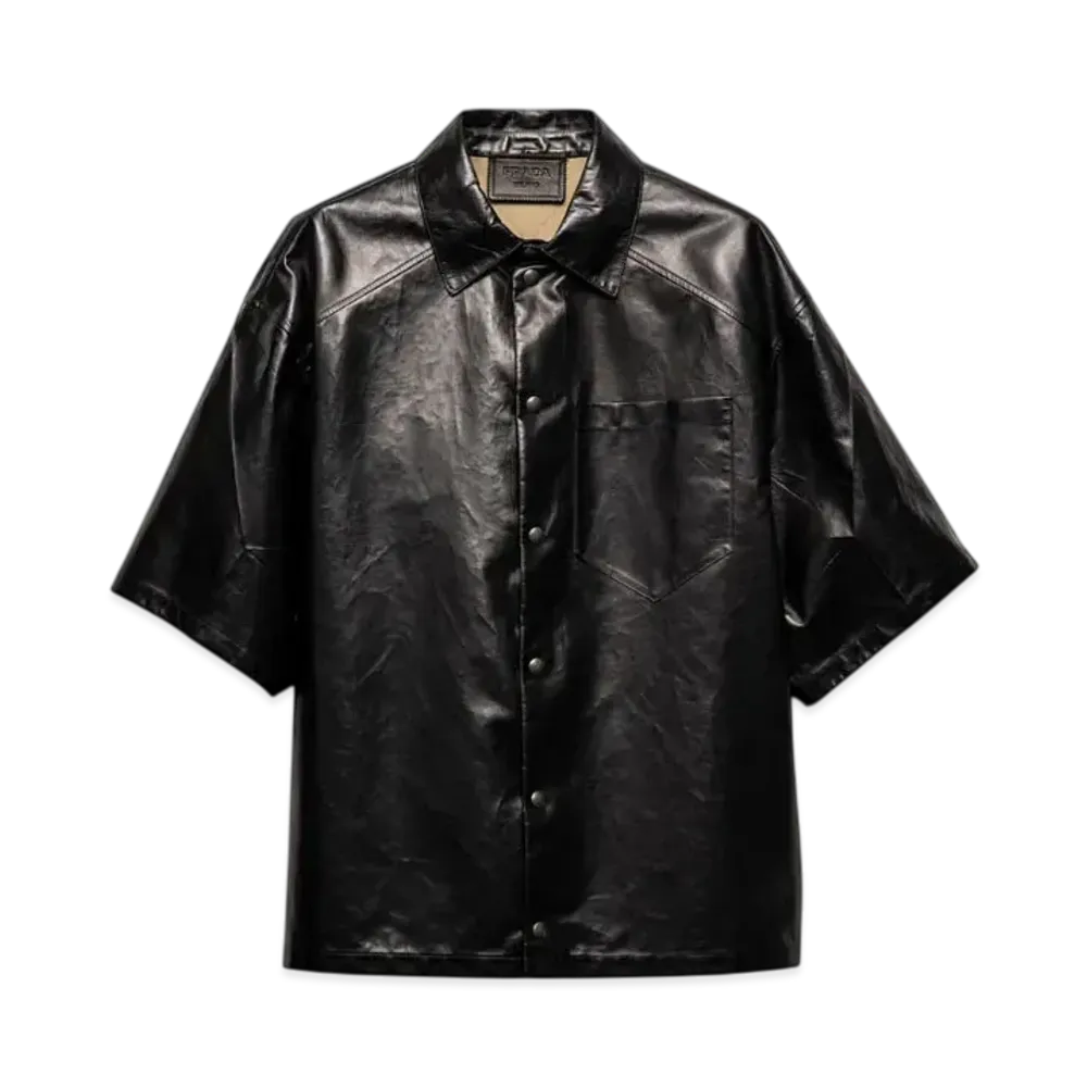 PRADA Men's Nappa and Fabric Shirt "Black"