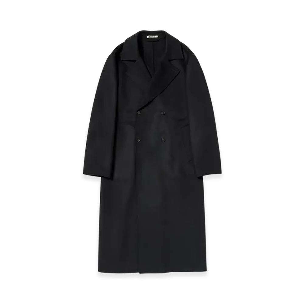 AURALEE Cashmere Melton Hand Sewn Coat "Black"