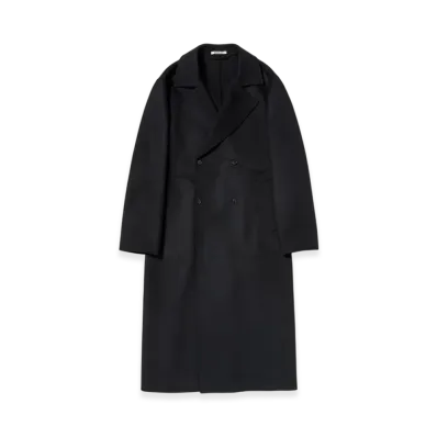 AURALEE Cashmere Melton Hand Sewn Coat "Black"