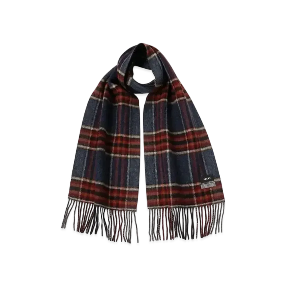 BEAMS Gradation Check Scarf "Blue"