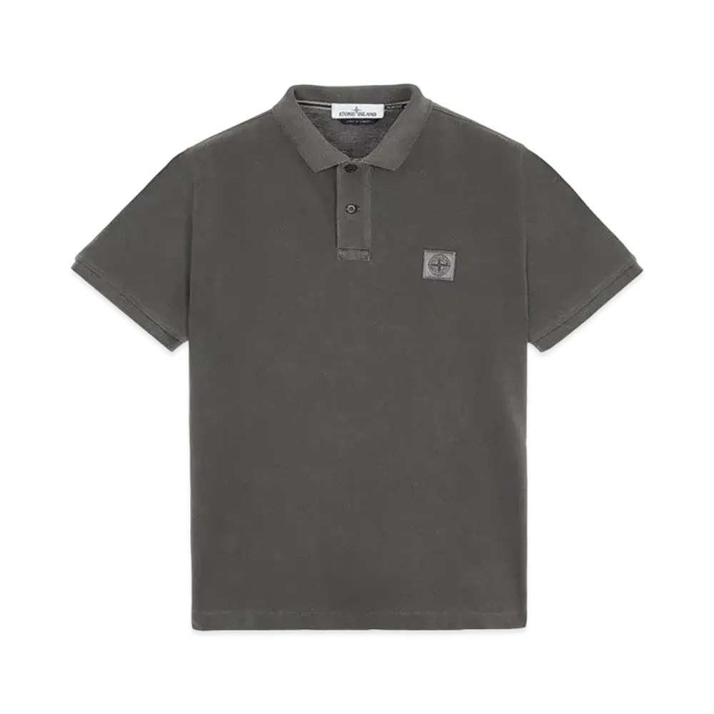 Stone Island 22S67 COTTON PIQUE PIGMENT DYED_SLIM FIT "Steel Grey"