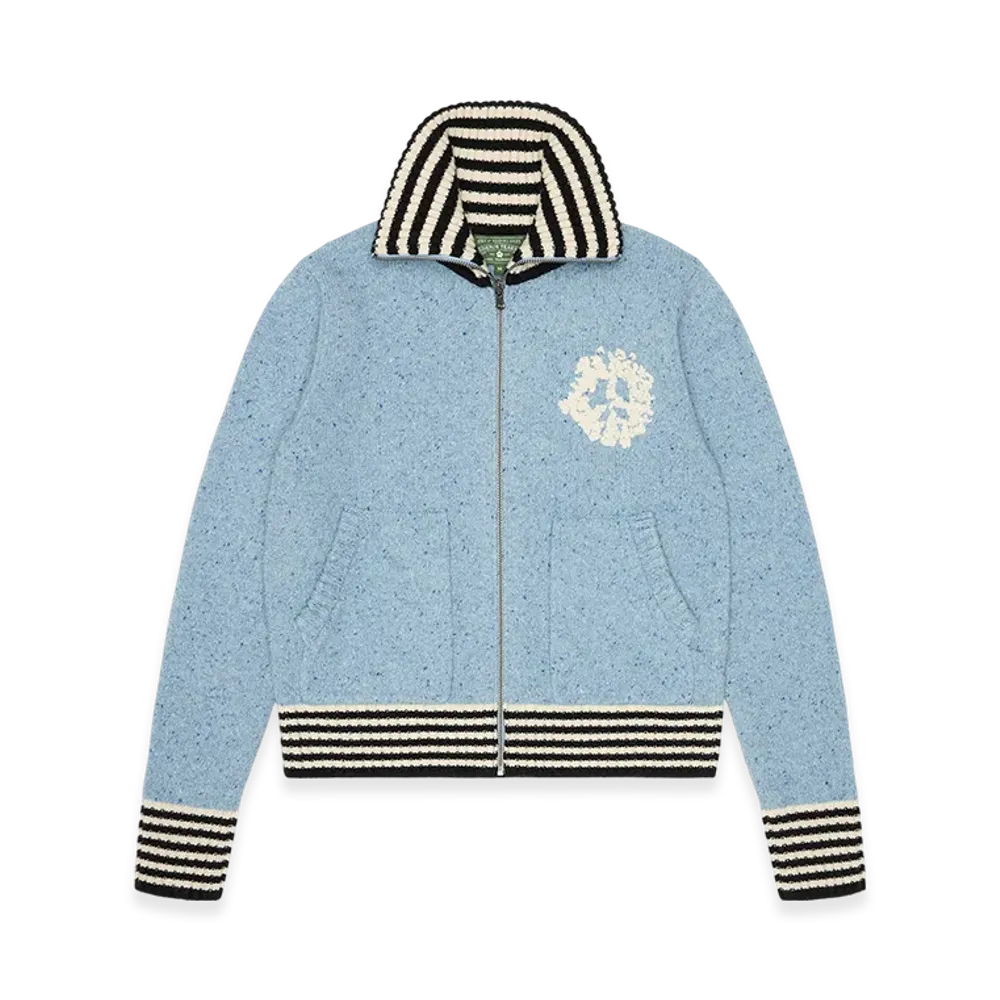 DENIM TEARS University Zip Up Sweater "Blue"