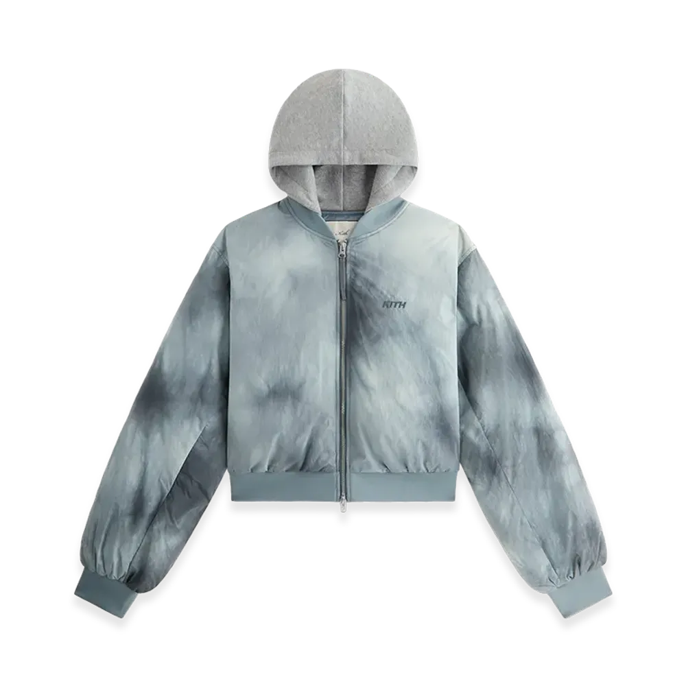 Kith Women's Gorman II Washed Nylon Bomber Jacket "Concrete"