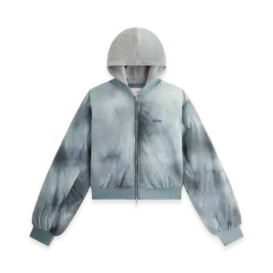 Kith Women's Gorman II Washed Nylon Bomber Jacket "Concrete"