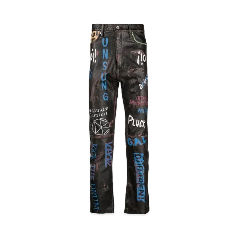 doublet Slogan Straight Pants "Black"