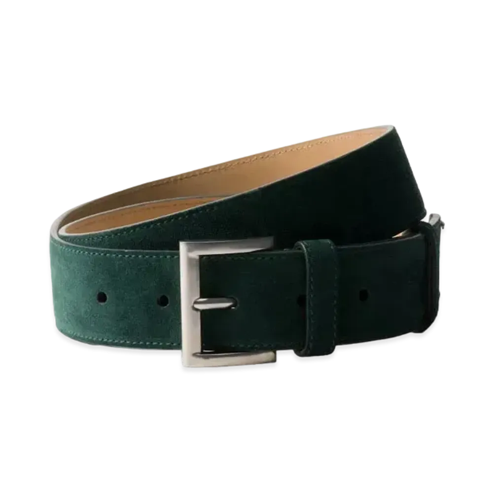 PRADA Suede Belt "Dark Green"