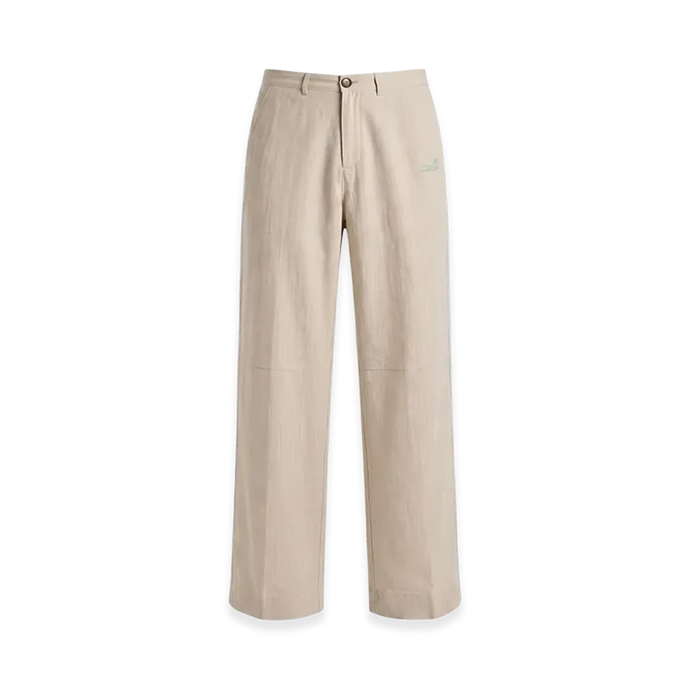 FEELS. Linen Straight Slacks "Beige"