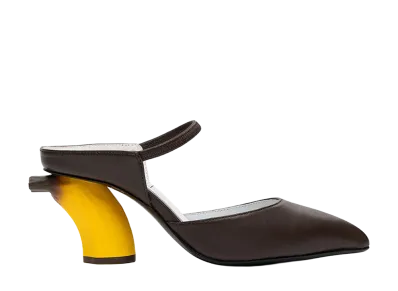 Maison MIHARA YASUHIRO Women's Banana Heel Mules "Brown"