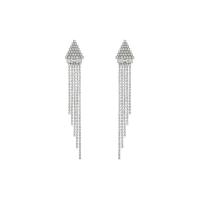GUCCI Crystal metal Earrings "Palladium"