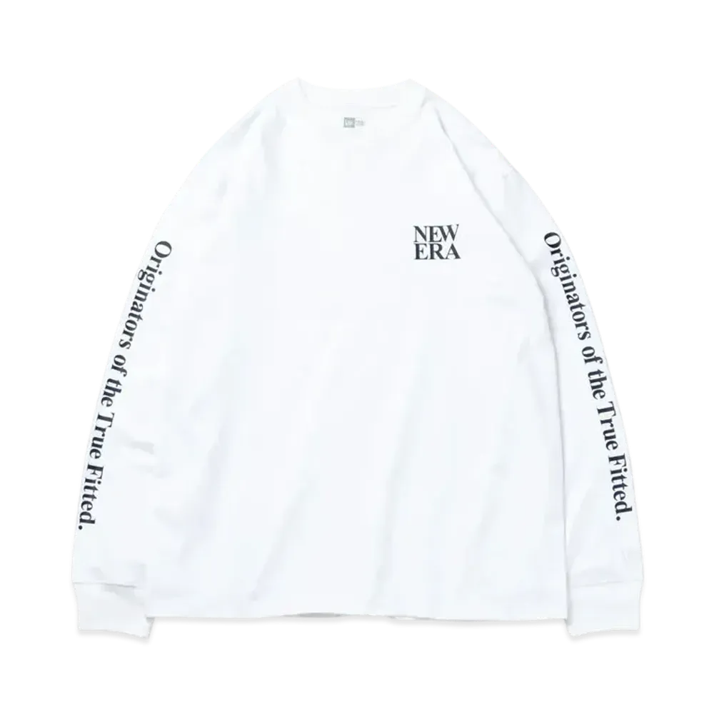 NEW ERA Long Sleeve Cotton T-shirt Originators of the True Fitted Regular Fit "White"