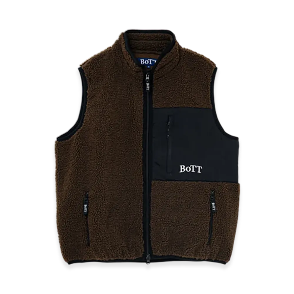 BoTT Fleece Zip Up Vest "Brown"