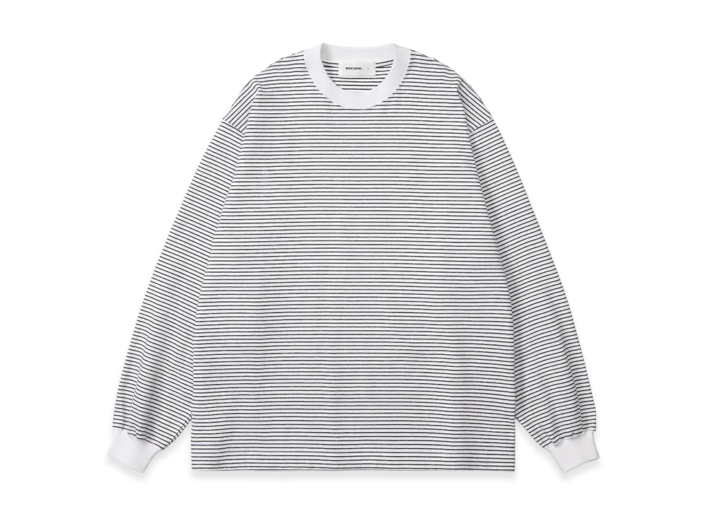 everyone Back Logo OG Border Long Sleeve Tee Shirt "White"
