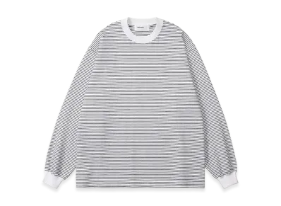 everyone Back Logo OG Border Long Sleeve Tee Shirt "White"