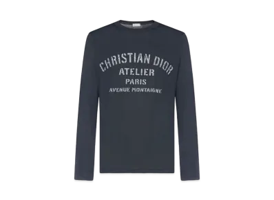 Dior Atelier Logo Print Long Sleeve T-Shirt "Navy"