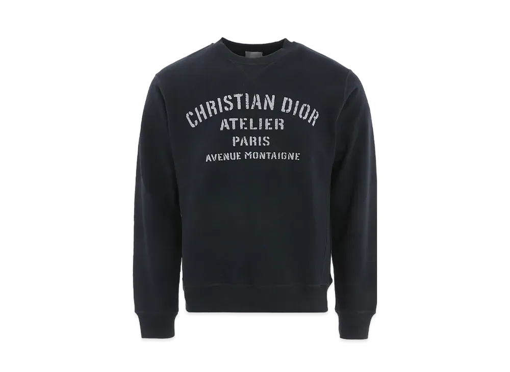 ディオール オム アトリエ ロゴ スウェットシャツ "ネイビー" 043J655A0531