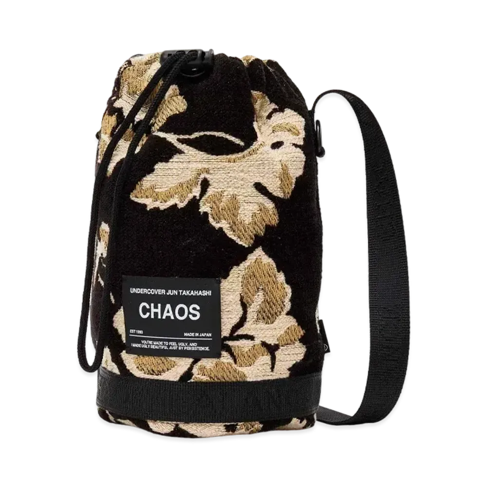 UNDERCOVER Velvet Woven Shoulder Drawstring Bag "Black Base"