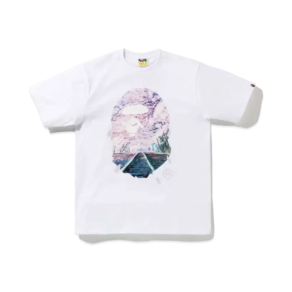 A BATHING APE SAKURA PHOTO APE HEAD TEE "White"