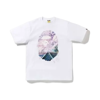 A BATHING APE SAKURA PHOTO APE HEAD TEE "White"