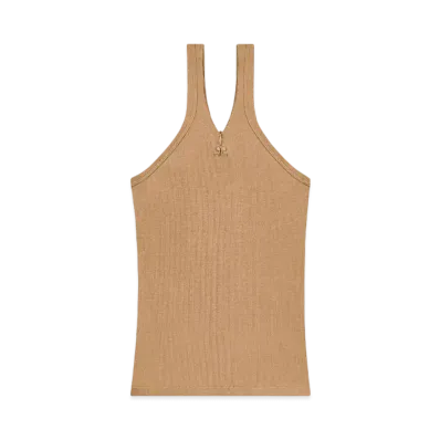 Courreges Zipped Tank Top "Toffee"