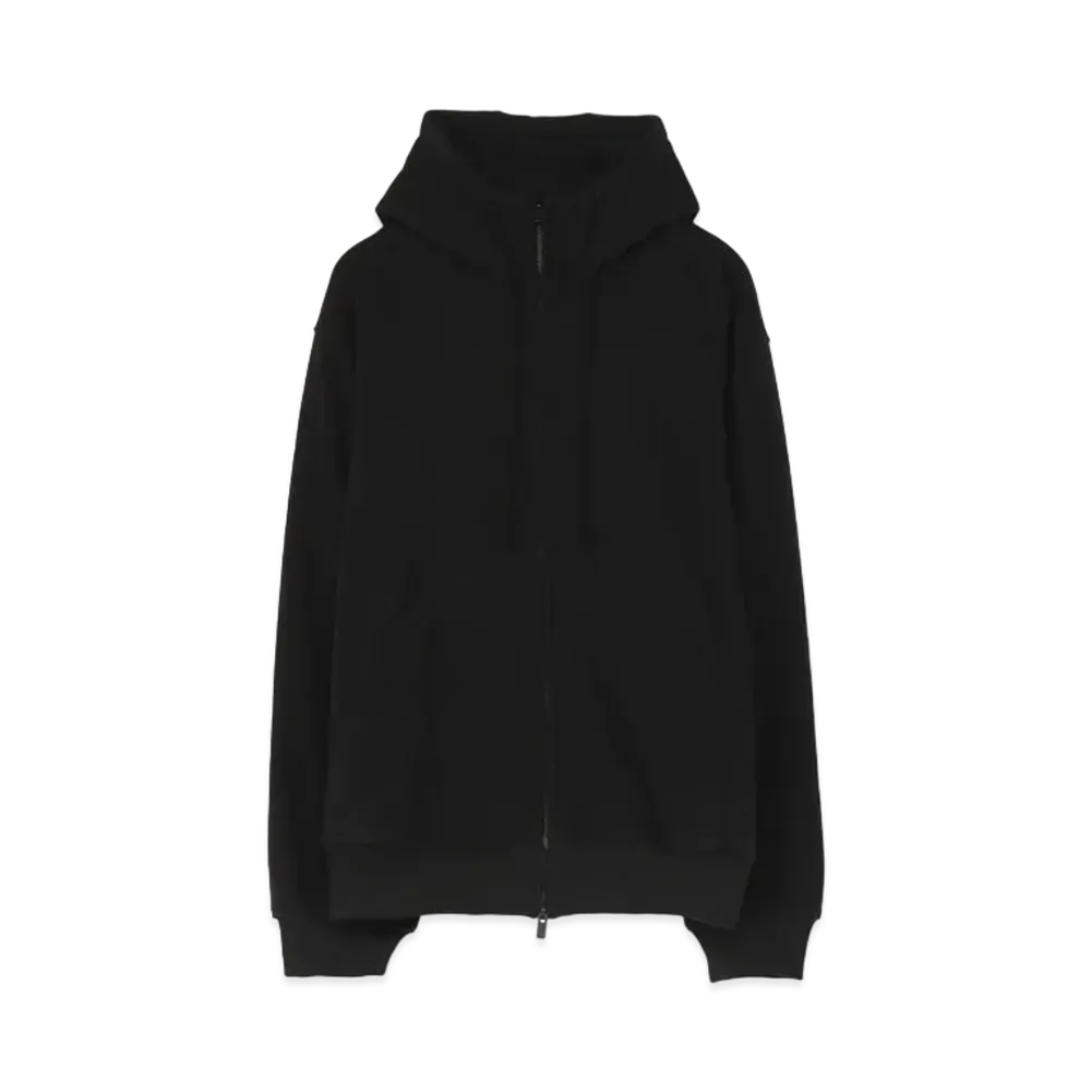 Yohji Yamamoto Pour Homme BEAUTIFUL FLEECY LINING DYE RAISED HOODIE "Black"