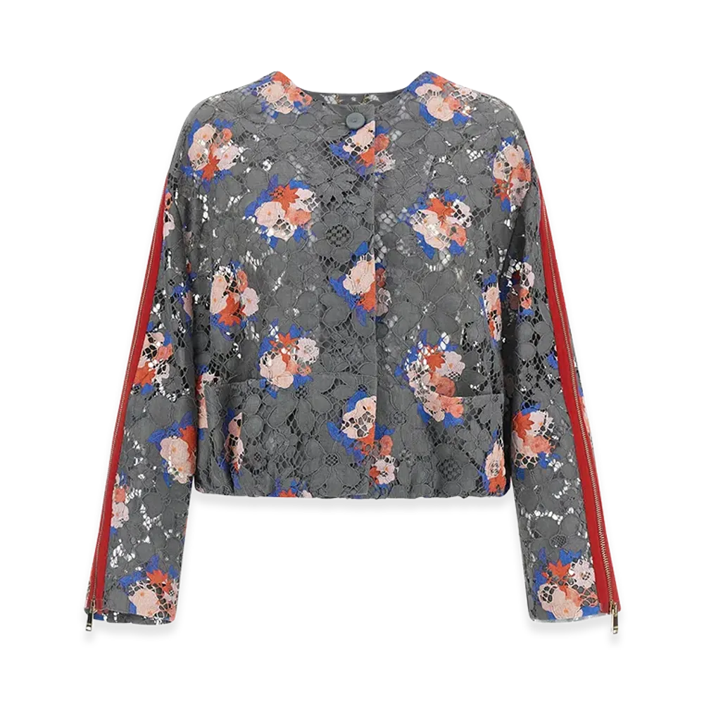 FENDI Women's Bouquet Lace Blazer "Gray"