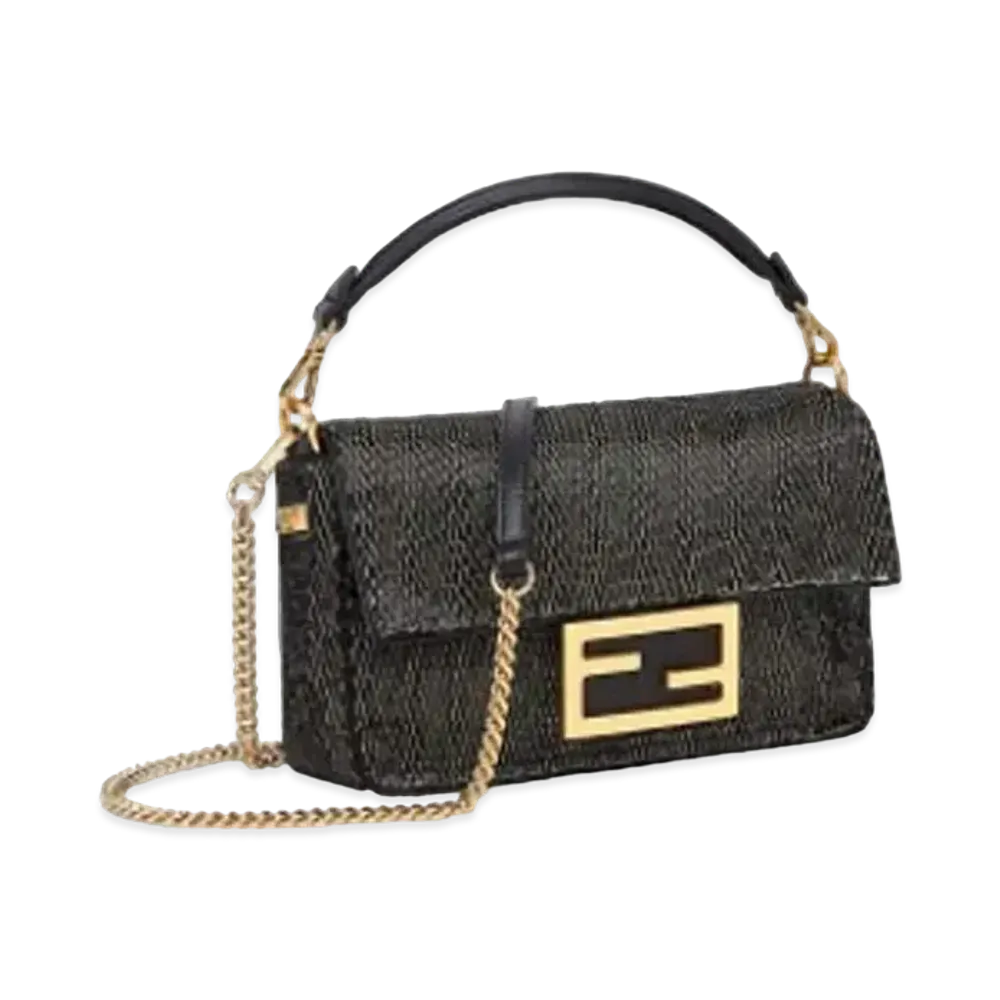 FENDI Baguette Leather Bag "Black"