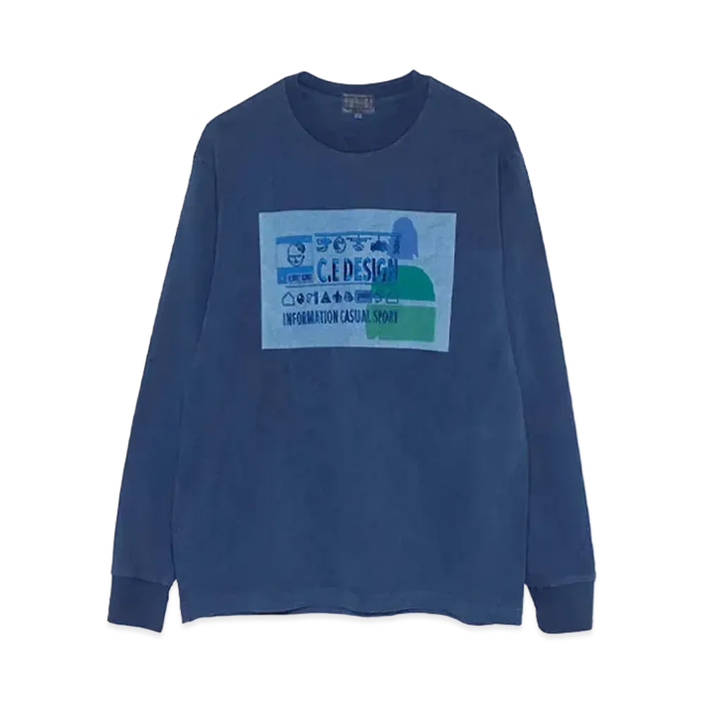Cav Empt (C.E) INFORMATION LONG SLEEVE T "Navy"