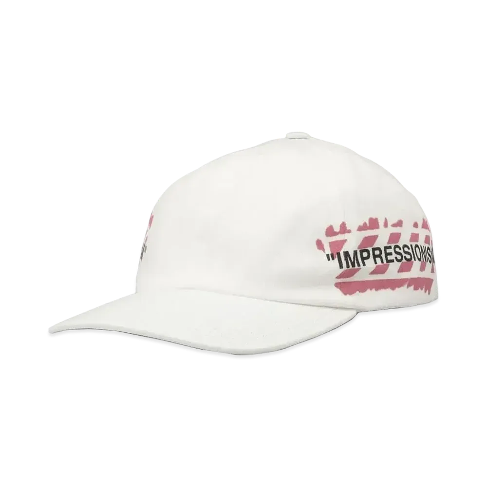 OFF-WHITE Diag Stencil Print Baseball Hat "White"