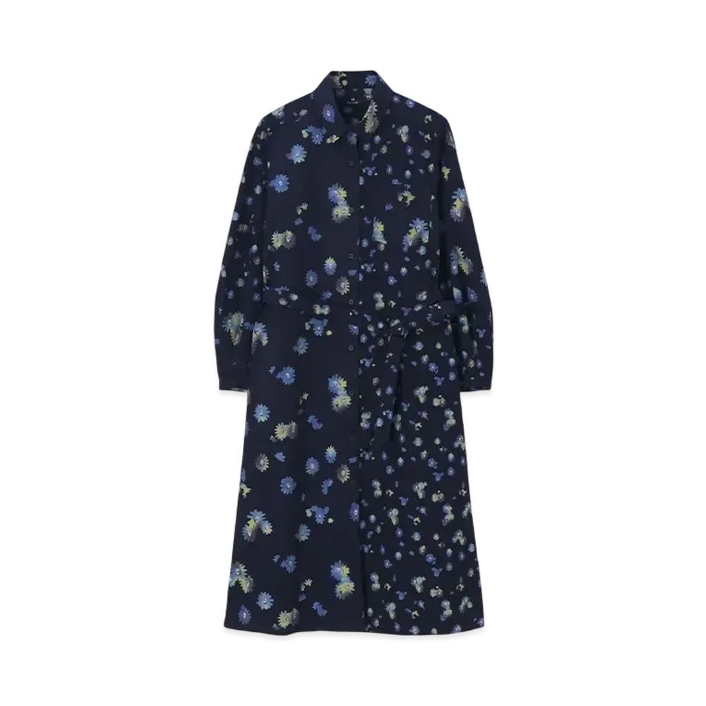 Paul Smith Womens Chamomile Floral Mix Dress "Navy"