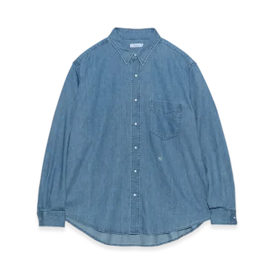 nanamica Regular Collar Light Denim Shirt "Indigo"
