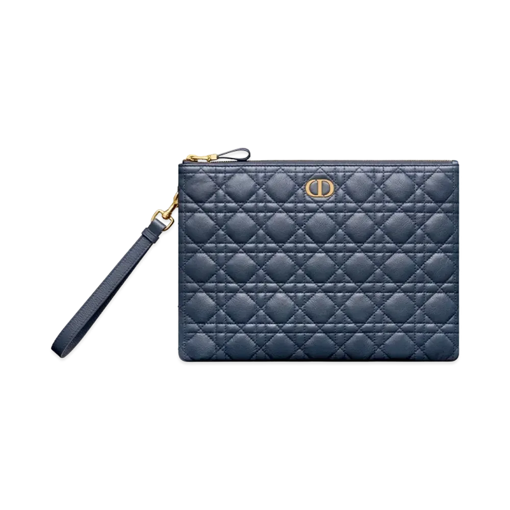 Dior Large Caro Daily Pouch Supple "Deep Ocean Blue"