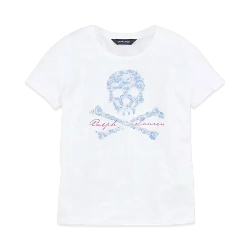 Polo Ralph Lauren Kids Solid Cotton Skull Top "White"