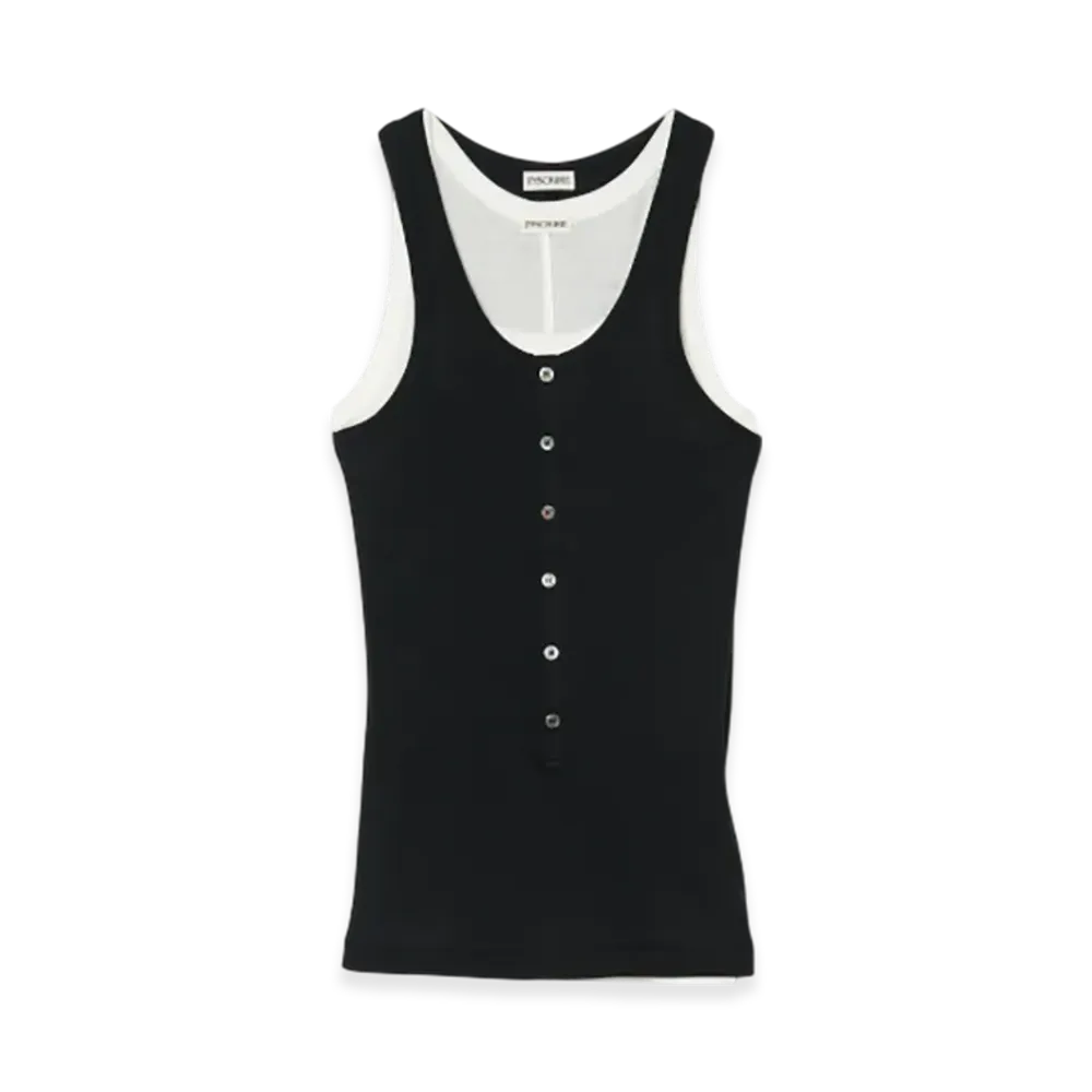 INSCRIRE Natural Mix Rib Layered T/T "Black/White"