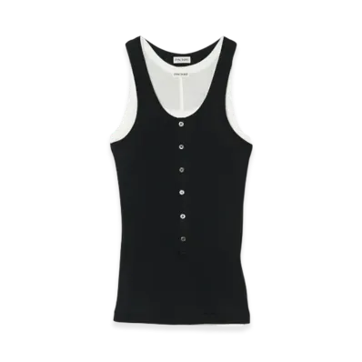 INSCRIRE Natural Mix Rib Layered T/T "Black/White"