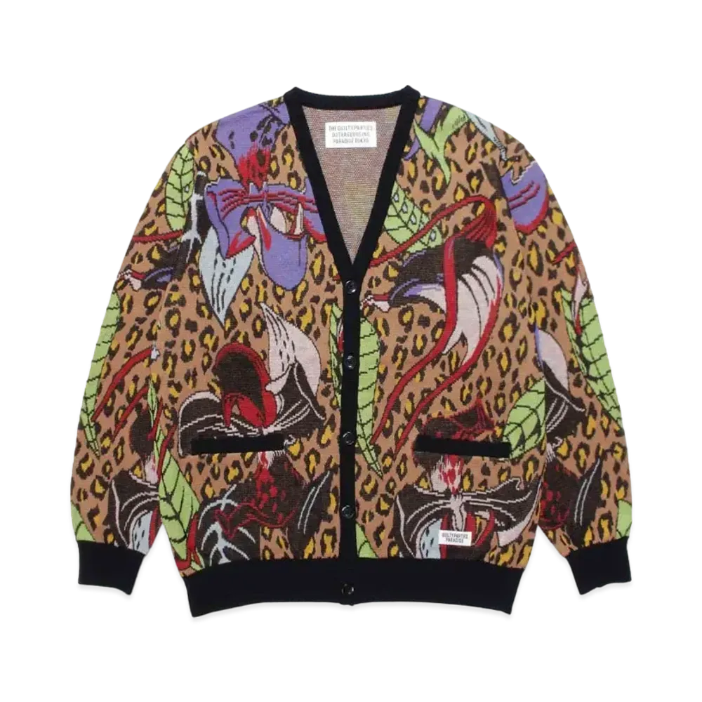 WACKO MARIA HIYATSUKAZU KNIT JACQUARD CARDIGAN"Camel"