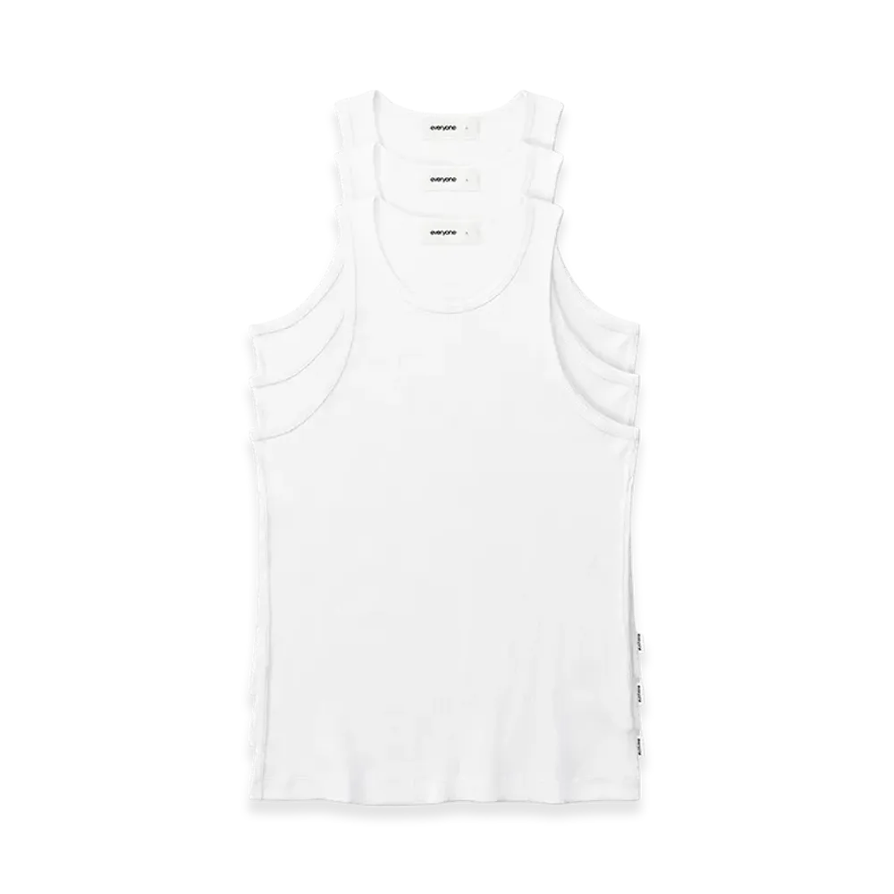 everyone 3P Rib Tank Top "White"