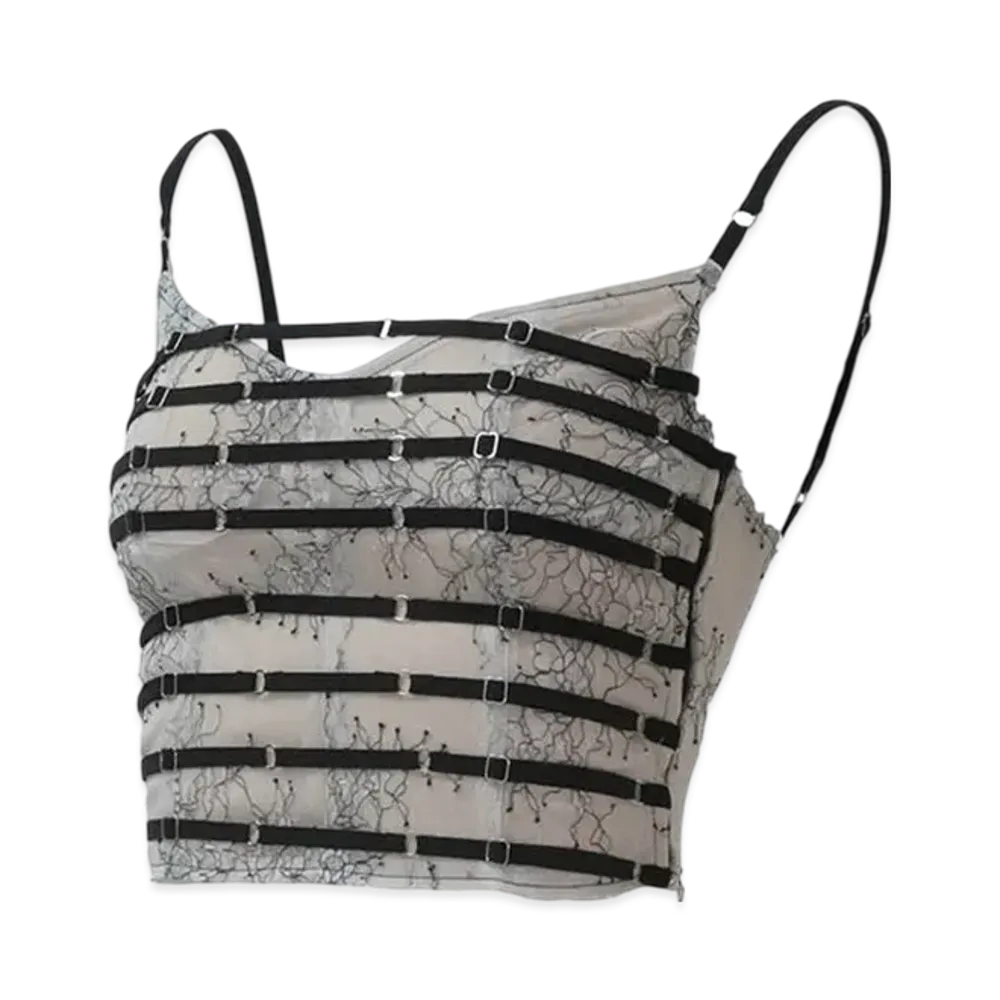 THEREDTHREAD S Flower Taped Camisole "White"