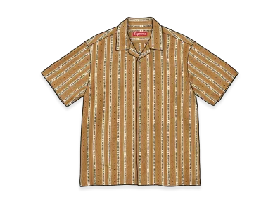 Supreme Old English Stripe Silk S/S Shirt "Gold"