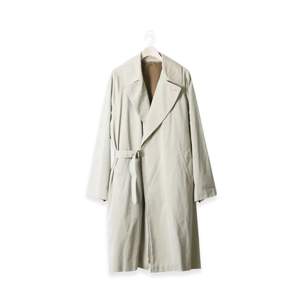 COMOLI Washed Tielocken Coat "Beige"
