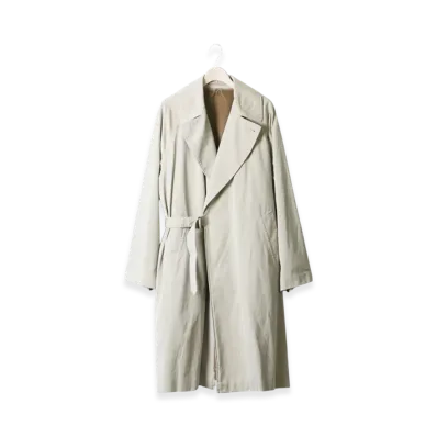 COMOLI Washed Tielocken Coat "Beige"