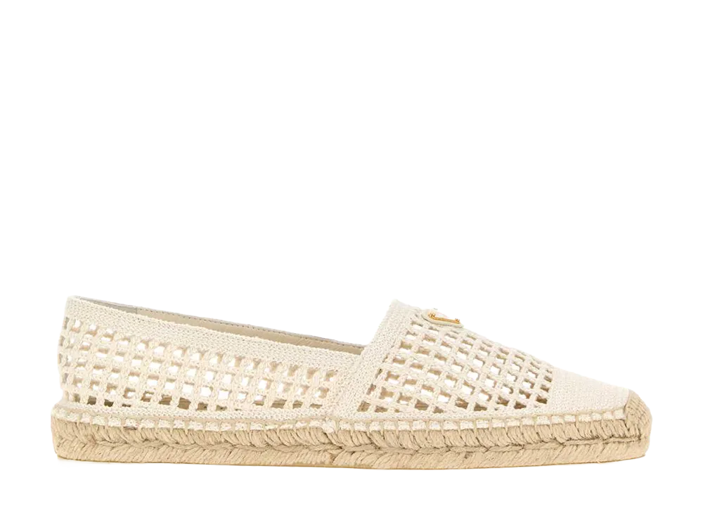 PRADA Women's Crochet Espadrilles "White"
