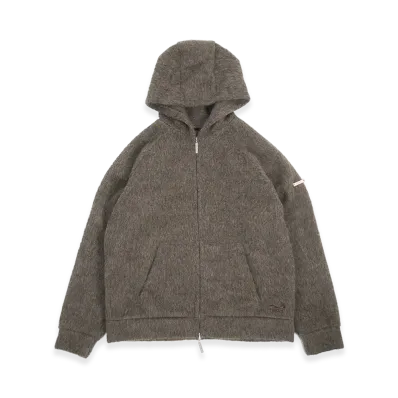 FEELS. Alpaca Zip Up Hoodie "Brown"