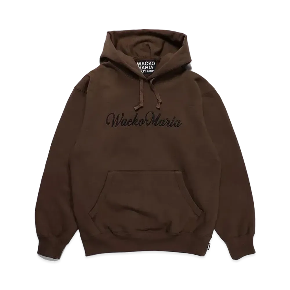 WACKO MARIA Heavy Weight Pull Over Hooded Sweat Shirt "Brown"